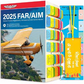 FAR AIM 2025 Index Tabs for Private Pilot License, 86 Tear-Resistant Color-Coded Laminated Tabs, 84 Complete Tabs for Far/Aim 2025, with Bookmark，Placement Template，Page Numbers(Book Not Included)