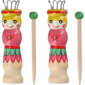 HomeSoGood 2 Set French Knitter Handy,Wood Knitting Spool Crochet Machine with Needle Yarn Knitting Tool DIY Craft