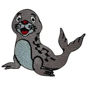 Baby Sea lion patch, animal patch, Cartoon patch, Kids Patch Embroidered Iron on Sew on Patch Badge for Clothes etc. 7x6cm