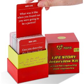 200 Life Story Interview Kit Cards-Guided Voice Journal and Memory Keepsake Gift Box for Parents and Grandparents-Get to Know Their Unique Life Story with 200 Curated Questiones