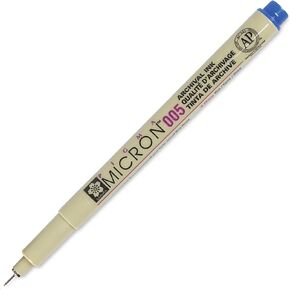 SAKURA COLOR PROD AMERICA Micron Pen, Waterproof, Fade Resistant, 0.20mm Point, Blue (SAKXSDK00536)