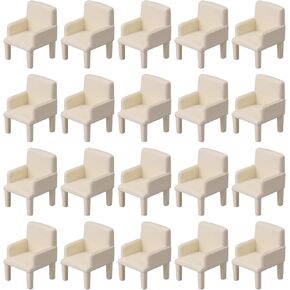 BQLZR Beige 1:50 Doll House Miniature Furniture Sofa Chair for Living Room Pack of 20 1.4x1.4x2cm