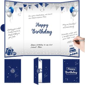 أزرق فضي كبير عيد ميلاد ضيف كتاب زينة بطاقة للرجال الأولاد، الأزرق الداكن عيد ميلاد سعيد التوقيع كتاب جامبو بطاقة الطرف اللوازم، عيد ميلاد كبير ضيف تسجيل الدخول في كتاب، بطاقة هدية عيد ميلاد سعيد علامة in Kuwait