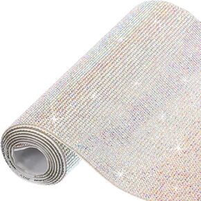 MECCANIXITY 101250 Pcs Bling Crystal Rhinestone Sheet Self-Adhesive Rhinestone Diamond Gems Sticker 98.4 x 7.9 Inch DIY Car Decoration Sticker for DIY Car Phone Clothing Craft