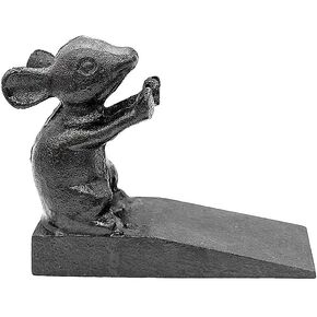 EatingBiting Cast Iron Mouse Floor Stop Heavy Duty Door Stopper, Door Stop Wedge to Stop Bedroom Bath and Exterior Doors Vintage Iron All Floor Surfaces for Home Office Commercial Industrial