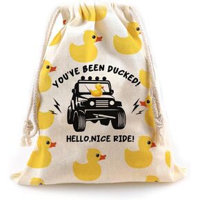 LANBAIHE Ducks Ducking Drawstring Bag, Rubber Dcuk Bag, Reusable Rubber Duck Bag, Great Gift for Any Duck Enthusiast, Duck Bag 14.6 x 11.8 inches