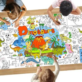 DDMY New Year 2025 Giant Coloring Poster, 72 x 35.5 Inch Versatile Drawing Paper Coloring Table Cover, Kids Art Crafts Coloring Poster Perfect for School Party/Kids Party/Special Events Decoration