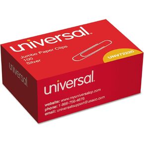 Smooth Paper Clips Wire Jumbo Silver 100/Box (Case of 1)