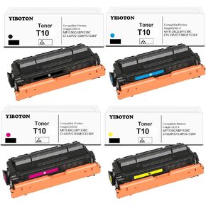 T10 T10L High-Capacity Toner Cartridge Replacement 4563C001 4564C001 4565C001 4566C001 Toner (with New Chip) for Canon Color imageCLASS X LBP1538C MF1538C C1533P C1538P C1538iF Printers(4 Pack)