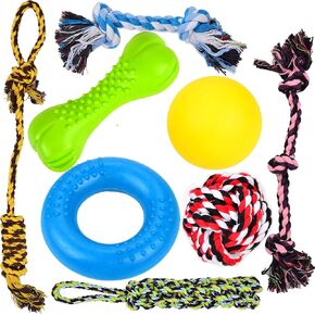 Youngever 8 Durable Dog Chew Toys, Puppy Toys, Dog Rope Toys Value Pack, Puppy Teething Toys for Small and Medium Dogs