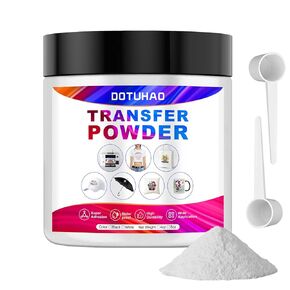 DTF Powder, White DTF Transfer Powder, Sublimation Powder with 2 Spoon for Colored Garments, DTF Hot Melt Adhesive Powder for All DTF and DTG Printers (White,4oz)