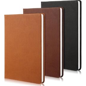 Dispowreath 3 Pcs Watercolor Sketchbook Journal Watercolor Paper Block Premium Leather Cover 300 GSM Cotton Paper Hot Press 8.25" x 5.5" Pocket Notebook Travel Artist Paper Pads for Christmas Gift