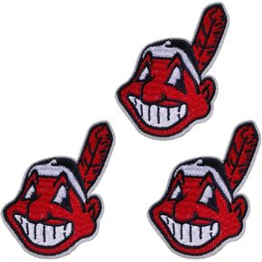 Indians Patch Cleveland Iron On Sew On Embroidered Patches for Jacket Shirts Jeans Backpack Sewing Decorating DIY Craft 2 * 3IN(3 pcs)