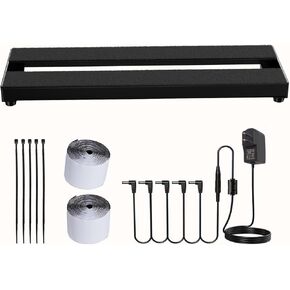 16 INCH Small Guitar Pedal Board Mini Pedalboard for 3-5 Effects | Aluminum Blasted Anodized | Light Steady 16"05" +9V
