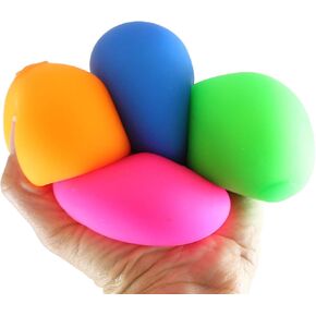 Curious Minds Busy Bags 4 Super Soft Doh Filled Stretch Ball - Ultra Squishy and Moldable Relaxing Sensory Fidget Dough Stress Toy