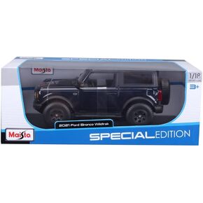 Maisto 2021 Ford Bronco Wildtrak Dark Blue Metallic with Dark Gray Top Special Edition 1/18 Diecast Model Car