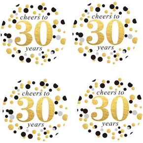 2" Round 50 Pack of Cheers to 30 Years Label Stickers Birthday Party Sticker Labels 30th Birthday Party Favor Stickers 30th Birthday Party Decoration