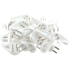 35PCS Invisible Nails Hooks Wall Hanging Cross Stitch Oil Painting Picture Frame Clock Keys Umbrella Hangers White Plastic Metal Nails for Hanging Bag and Artwork and Keychain