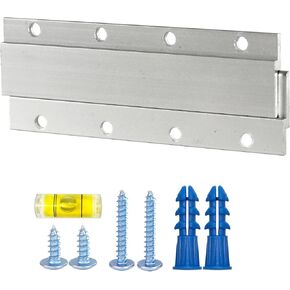 French Cleat Bracket 17 Inches - Aluminum Z Hanger Supports 100lbs - Interlocking French Cleat Picture Hanger Hardware Kit for Hanging Mirrors, Picture, Shelf, Art, Frames (2Pairs 1/5" Holes)