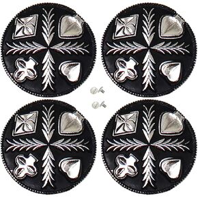مجموعة تشالنجر مكونة من 4 سرج غربي من Conchos خلفي مقاس 1-1/4 بوصة منقوش على البوكر الغربي Co586