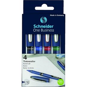 Stride 183094 One Business Rollerball Pen, Stick, Fine 0.6 Mm, Assorted Ink And Barrel Colors, 4/pack
