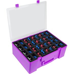 Brappo Minature Figurine Carrying Box With 108 Slot of Foam With Pre-Cut Grooves Compatible with Warhammer 40k, DnD&Miniature Figure.(Purple)