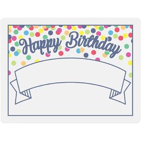 Dry Erase Board Happy Birthday, 9 x 12 Inch Customize It! Photo Prop, Colorful Confetti Dots Design
