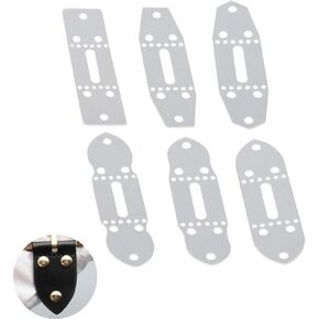 6 Types Leather Belt Hole Template Position Line Ruler Guide Acrylic Mold Set for DIY Belts Making Billet Buckle Head End Straps Craft Stitching Punch Tool Pin 40mm, White
