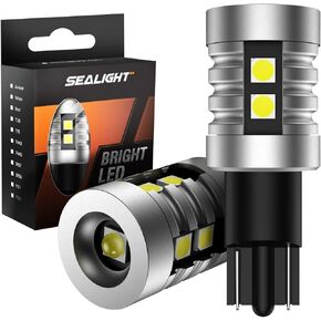 SEALIGHT 7443 7440 LED Bulb Switchback Dual Color, 7444 T20 LED Light Anti Hyper Flash With Turbo Fan, Amber For Turn Signal Blinker,White For Daytime Running Light, ONLY Standard Socket (Pack of 2)