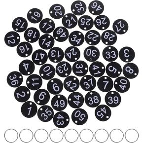 GALPADA 1-50 Key Tags with Labels Acrylic Numbered Tags Key Ring Coat Check Tags Key ID Tags Key Label Identifiers Keychains Green