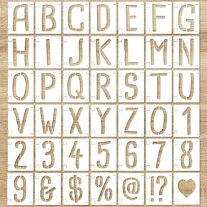 6 INCH 42 Pcs Alphabet Letter Stencils, Reusable Interlocking Templates Symbol Numbers Stencils Kit for Painting Inspirational Quotes Signs on Wood, Wall, Trash, Board, DIY Art Craft Projects