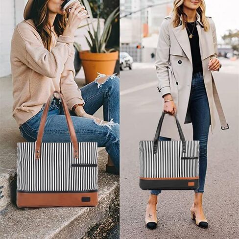 Laptop Tote Bag for Women, Waterproof Canvas Womens Work Shoulder Bag, Computer bag, Large Capacity Fits 15.6 inches Laptop in Saudi Arabia