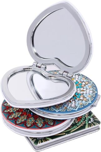 HXYQMMY 4Pcs Diamond Painting Compact Mirror Kits - DIY Pocket Mirror with Mandala Diamond Painting Cover Portable Folding Mini Makeup Mirror Diamond Art Kits for Women Gift (mirror116-119) in Kuwait