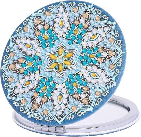 HXYQMMY 4Pcs Diamond Painting Compact Mirror Kits - DIY Pocket Mirror with Mandala Diamond Painting Cover Portable Folding Mini Makeup Mirror Diamond Art Kits for Women Gift (mirror116-119) in Kuwait
