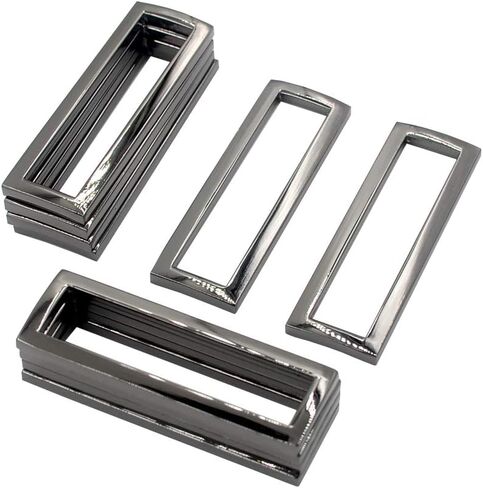 DGOL 10pcs 2 inch Zinc Alloy Shinning Belt Bag Die Cast Rectangle Ring Buckles Webbing Square Buckle (Gunmetal) in Kuwait