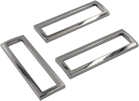 DGOL 10pcs 2 inch Zinc Alloy Shinning Belt Bag Die Cast Rectangle Ring Buckles Webbing Square Buckle (Gunmetal) in Kuwait