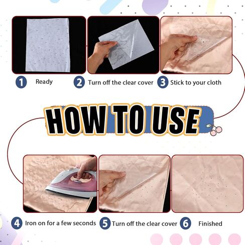 6 Sheet Iron on Rhinestone Sheets Transfers for Clothing Iron on Crystal Transfers Patches, Glitter Hotfix Rhinestone Decals, Flat Round Rhinestone Transfers Patches for DIY Craft (2mm, 3.5mm) in Kuwait