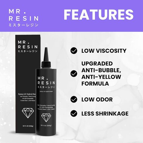 UV Resin - Mr. Resin Bulk Crystal Clear Resin for Crafts : Rock Painting, Molds, Doming,Keychains & Jewelry Making Cures Fast with UV Lamp, LED and Sunlight! in Saudi Arabia