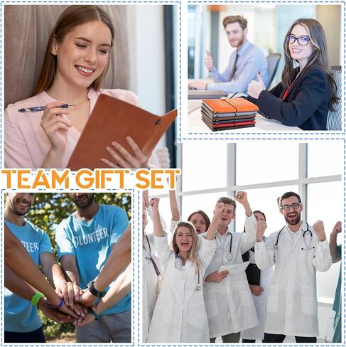 Qilery 24 Pcs Employee Appreciation Gifts Team 12 Pcs Leather Journals 12 Pcs Ballpoint Pens Motivational Hardcover Executive Notebooks Stylus Ink Pens for Teacher Students Coworker, Multicolor in Saudi Arabia