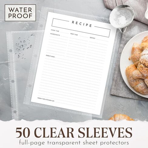 Modern 3-Ring Recipe Binder with 100 Full Recipe & Protective Pages – 12 Dividers, 11.5 x 12 Brown & White Design, Recipe Book for Own Recipes in Saudi Arabia