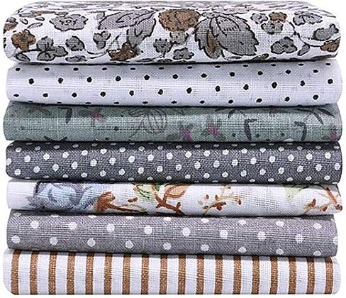 HAPYLY Pack of 4 Assorted Cotton and Hemp Pre-Cut Cotton Fat Quarters Quilt Cloth Fabric Patchwork Craft for Sewing 50x70CM (Multi-color) in Kuwait