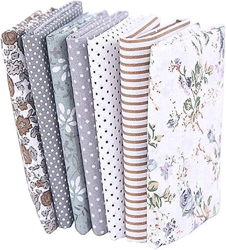 HAPYLY Pack of 4 Assorted Cotton and Hemp Pre-Cut Cotton Fat Quarters Quilt Cloth Fabric Patchwork Craft for Sewing 50x70CM (Multi-color) in Kuwait
