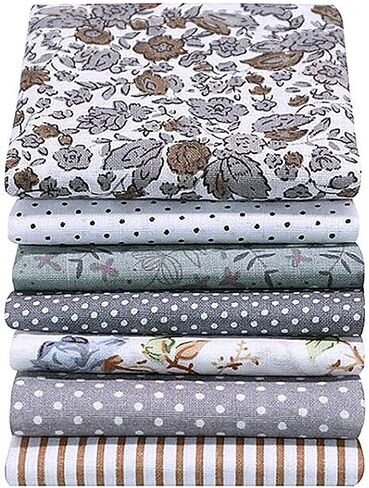 HAPYLY Pack of 4 Assorted Cotton and Hemp Pre-Cut Cotton Fat Quarters Quilt Cloth Fabric Patchwork Craft for Sewing 50x70CM (Multi-color) in Kuwait