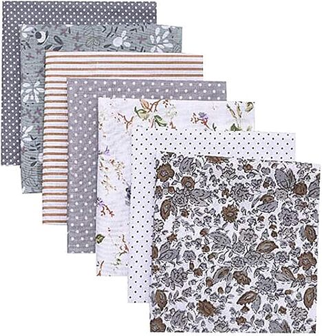 HAPYLY Pack of 4 Assorted Cotton and Hemp Pre-Cut Cotton Fat Quarters Quilt Cloth Fabric Patchwork Craft for Sewing 50x70CM (Multi-color) in Kuwait