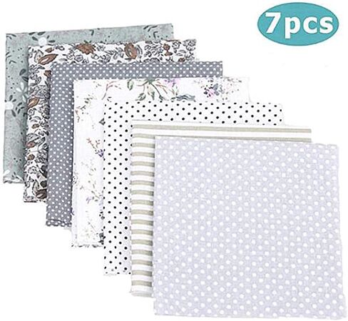 HAPYLY Pack of 4 Assorted Cotton and Hemp Pre-Cut Cotton Fat Quarters Quilt Cloth Fabric Patchwork Craft for Sewing 50x70CM (Multi-color) in Kuwait