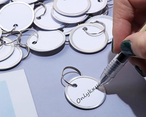 ONLYKXY 50pcs Blank Labeling Tags Round Name Brand Shipping Tags with Ring Metal Rim Price Tag for Pricing Gift Jewelry Clothing Yard Sale Garage Supplies Marking Label Hang Tag (White, 1.22inch) in Saudi Arabia
