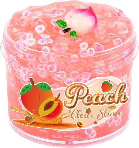 Blue Clear Slime Pink Heart Add Ins, Scented Crystal Water Jelly Slime Stretchy Soft Putty, Big Slime Stress Relief Toy for Girls Boys Gifts Kids Birthday Party Favors 7OZ 200ML in Saudi Arabia