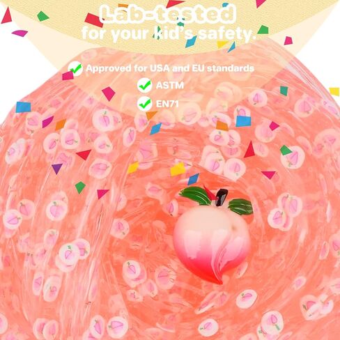 Blue Clear Slime Pink Heart Add Ins, Scented Crystal Water Jelly Slime Stretchy Soft Putty, Big Slime Stress Relief Toy for Girls Boys Gifts Kids Birthday Party Favors 7OZ 200ML in Saudi Arabia