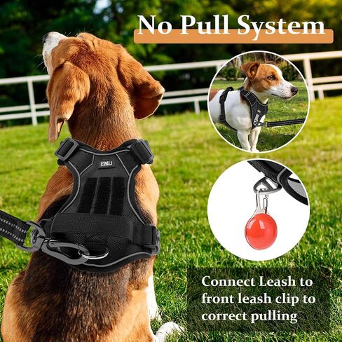 ETACCU Dog Harness for Medium Size Dogs, No Pull Dog Harness with Handle, Front Clip Reflective No-Choke Adjustable Dog Chest Harness with 2 Clips 2 Buckles, Dog Vest Harness, M in Saudi Arabia