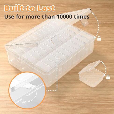 Mathtoxyz Bead Organizer Box, 30Pcs Small Beads Organizers and Storage Plastic Cases Mini Clear Dimond Storage Containers Boxes with Hinged Lid and Rectangle for Bracelet Making DIY Jewelry Craft Nail in Kuwait